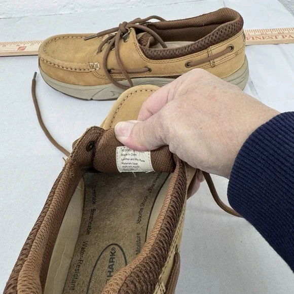 Rugged Shark Brown Tan‎ Leather Boat Shoes Men Size 8 M - Picture 7 of 7